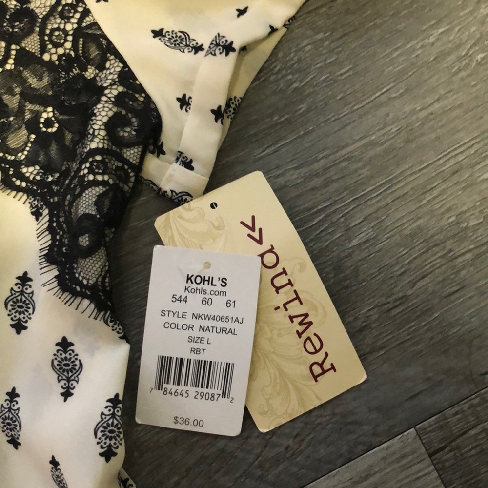 Lacy Black and Tan top with tie up on the back - Picture 4 of 8
